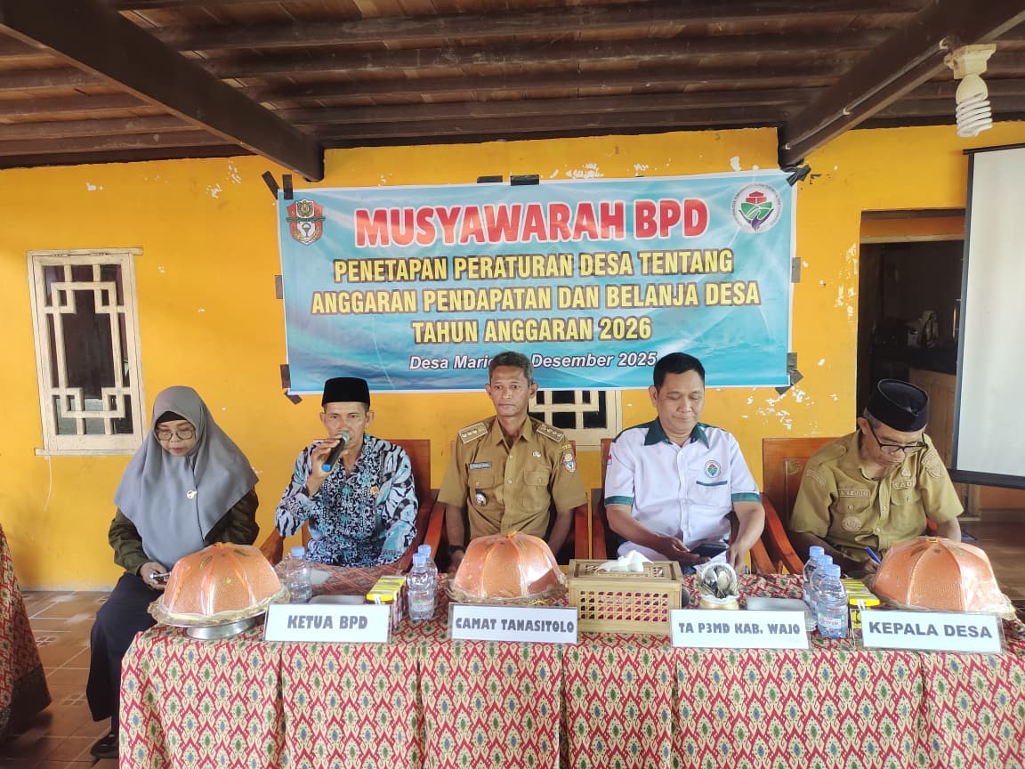 Musyawarah BPD Penetapan Peraturan Desa APBDes Tahun Anggaran 2026 Desa Mario
